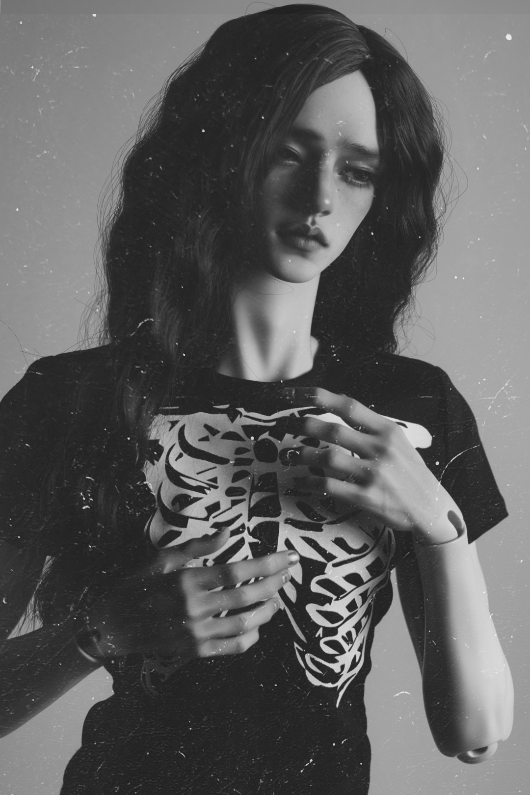 A tan male doll with blond hair